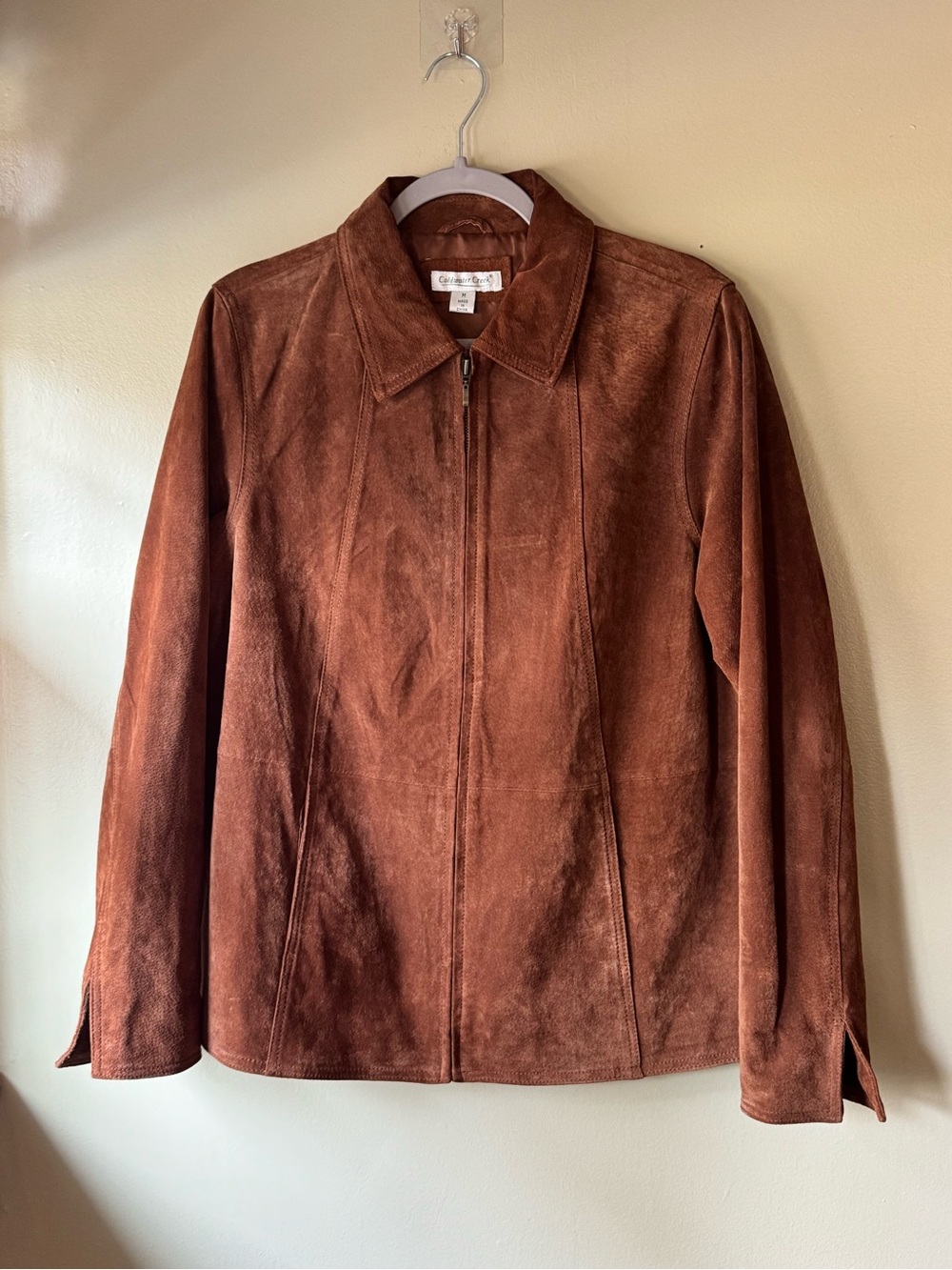 Coldwater Creek Rust Brown Suede Zip Jacket